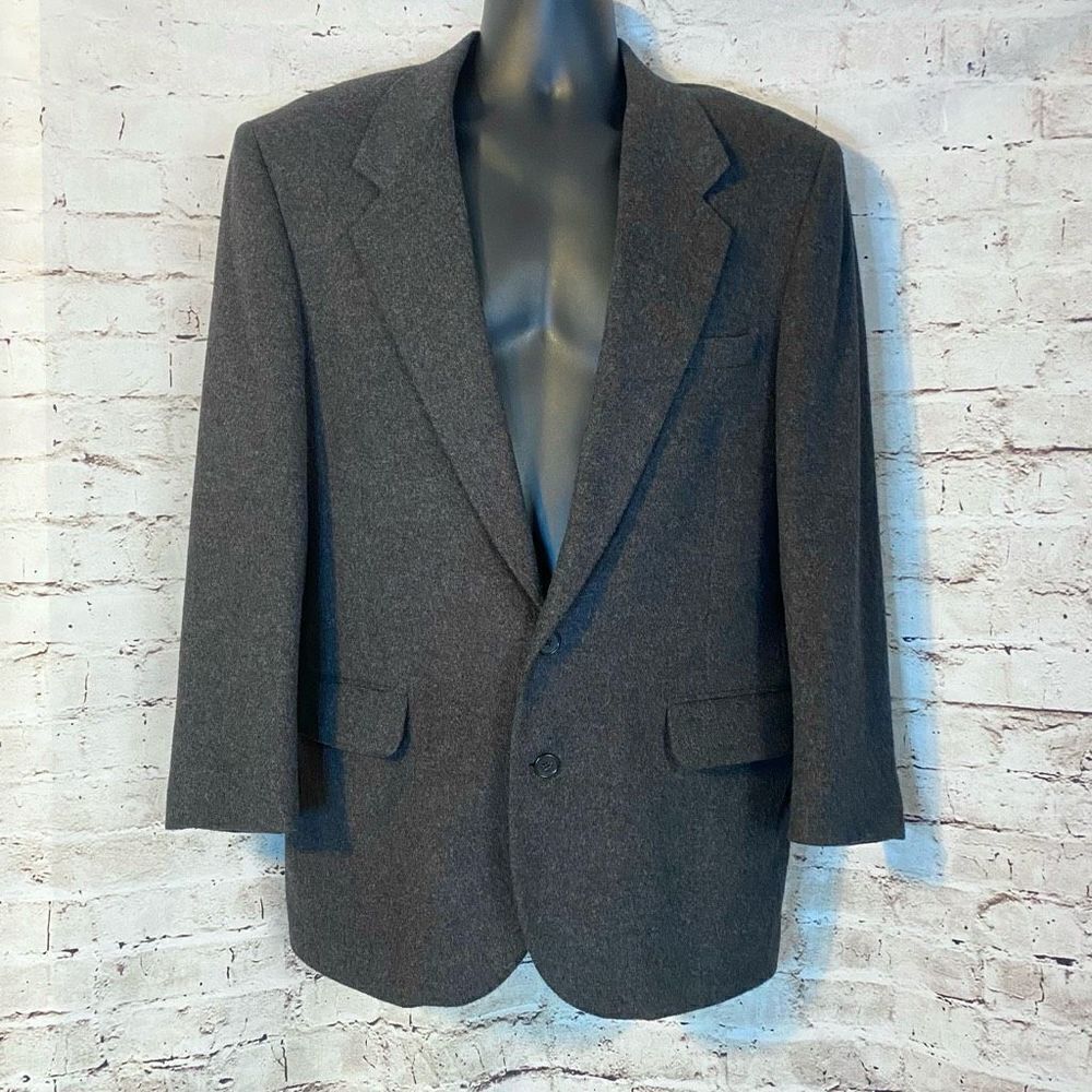 Botany 500 Five Hundred Men’s Suit Jacket Blazer Sport Coat Camel Hair Gray USA